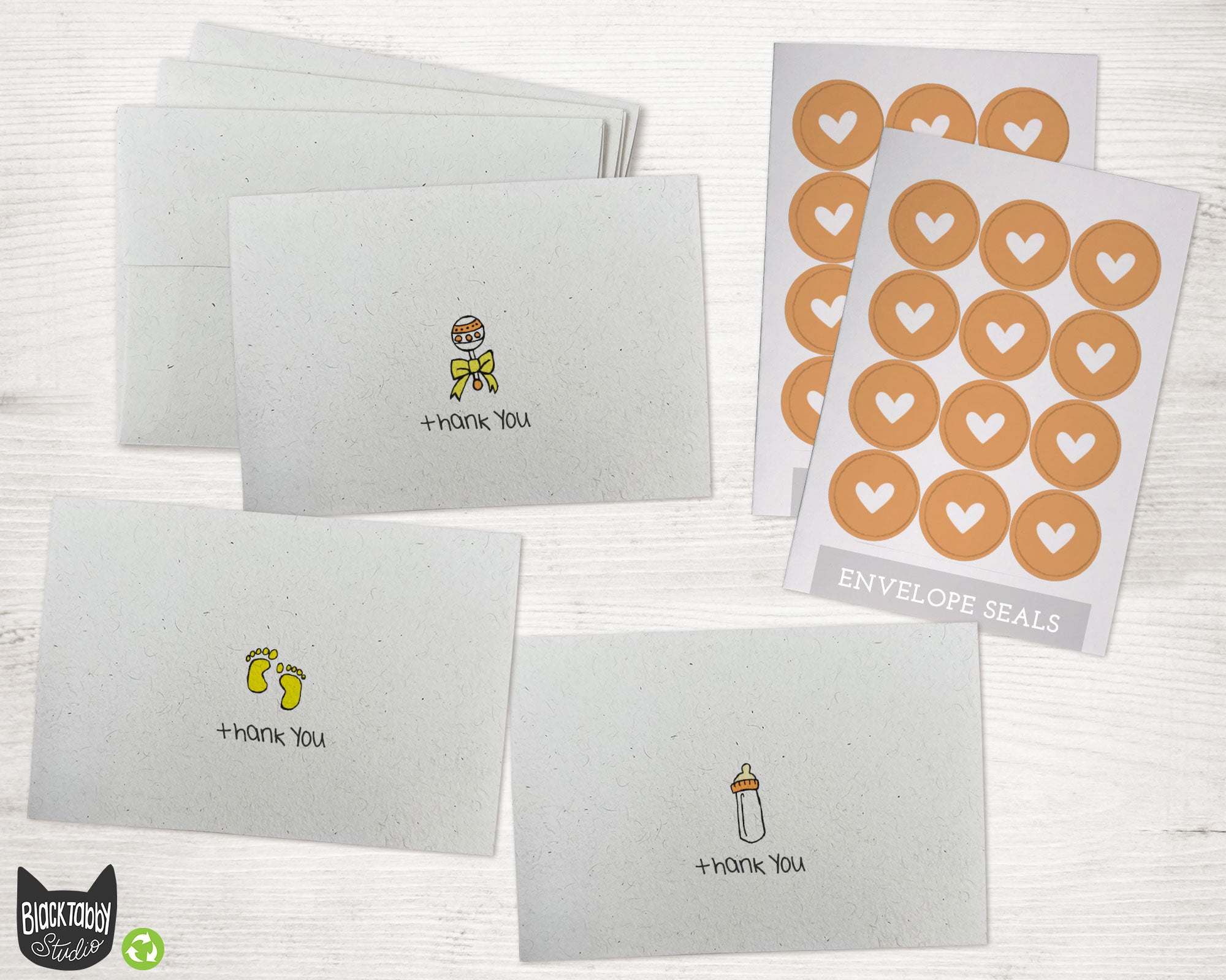 Cute & Colorful Thank You Sticker Seals for Envelopes & Stationery – Black  Tabby Studio